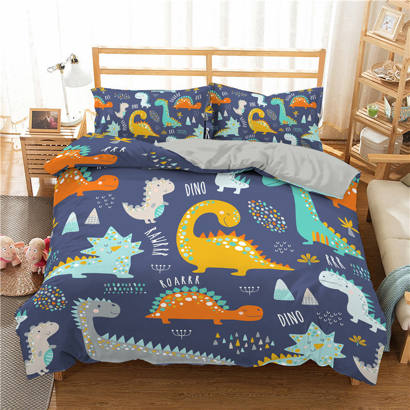 Kids Dinosaur, Panda, Fox or Koala Bedding Three-Piece Bedding Quilt Cover Pillowcase set