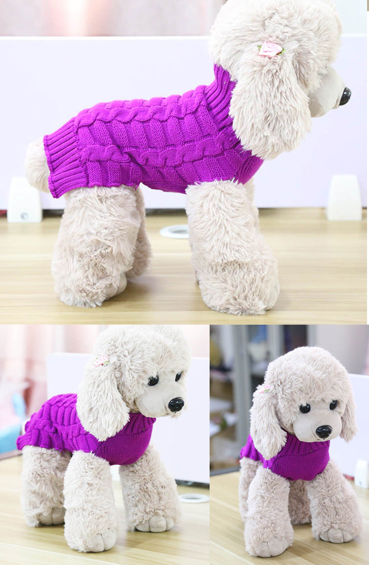 Wool Twisted Rope Pet Sweater