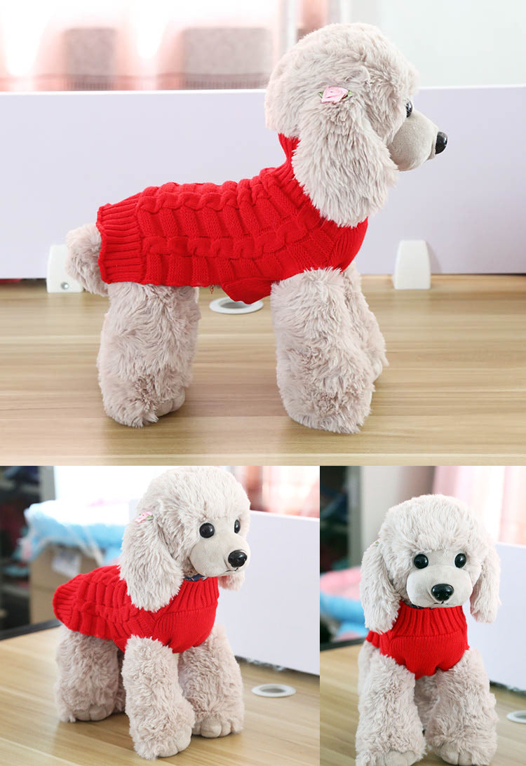 Wool Twisted Rope Pet Sweater