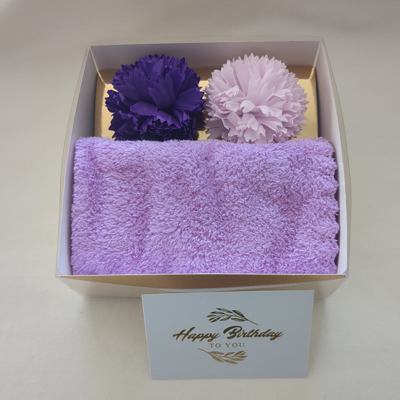 Carnation soap and face cloth set