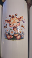 Cute animals metal flask with belt clip for cycling, gym, kids, outings