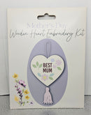 Mother's day wooden heart embroidery sewing kit