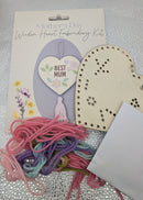 Mother's day wooden heart embroidery sewing kit