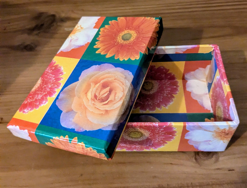 Floral lidded gift boxes