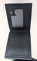 Mens Black 100cm Leather belt and wallet gift set