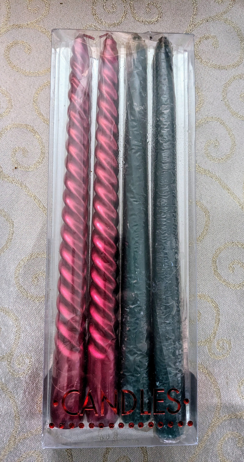 set of 4 taper candles in pack