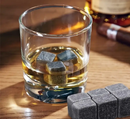Whiskey stones x 9 in black velvet pouch gift set