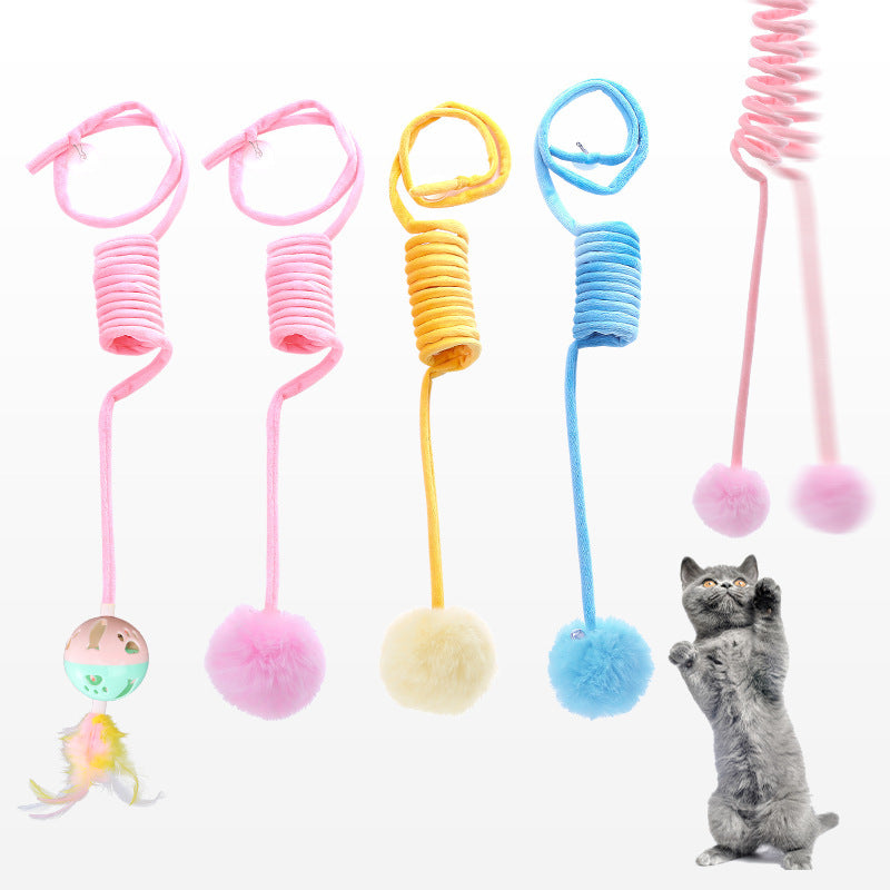 Cat Toy  Spring Ball Interactive Toys self hold