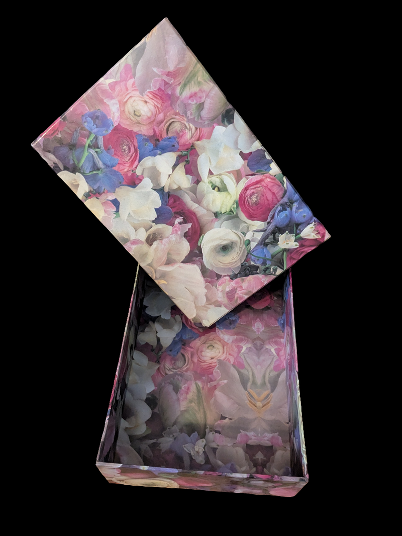 Floral lidded gift boxes