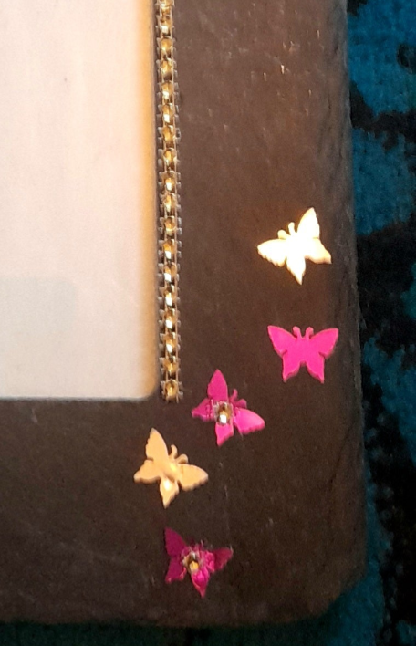 Slate butterfly photo frame