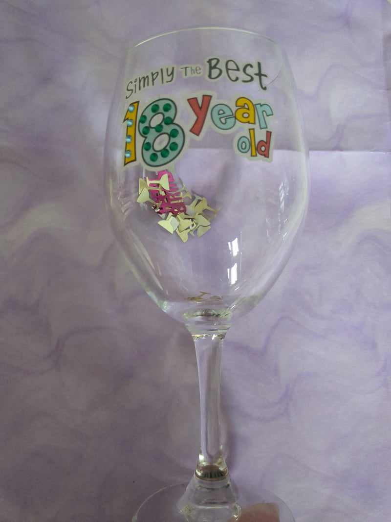 18th Birthday presentation glass