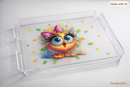 Decorative Acrylic Serving Tray with Handles — 40cm, BBQ, Picnic & Home Entertaining