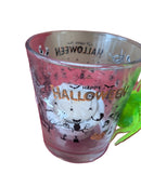 Halloween glass with glow in dark spider and candles