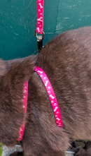 Pink/purple /red small dog adjustable harness with lead. Can be used for kittens rabbits