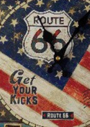 Route 66 coloured wall clock