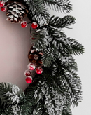 Festive decorative wreaths door hang table christmas pine snow party