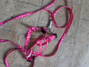 Pink/purple /red small dog adjustable harness with lead. Can be used for kittens rabbits
