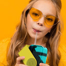 Juicy Drink Box with teenager drinking from straw - Bundled Gifts