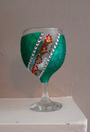 Birthday glass with flowers