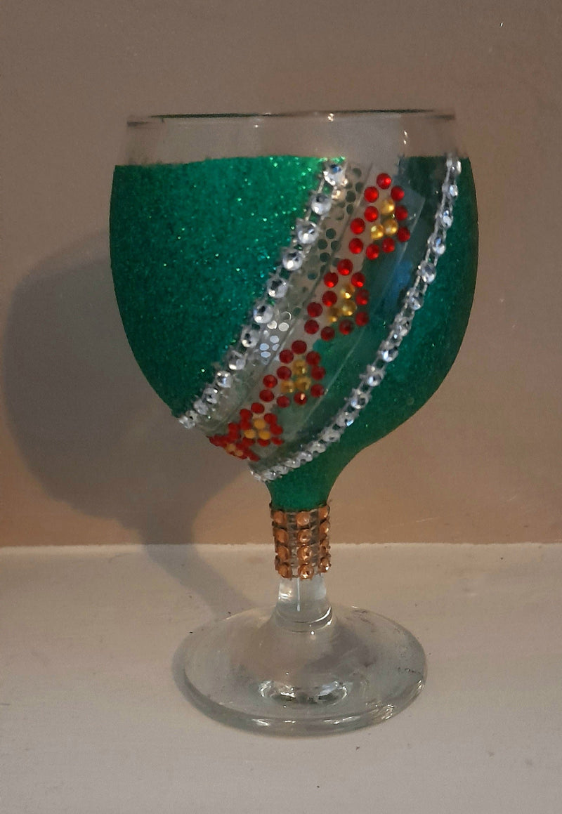 Birthday glass with flowers