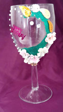 Birthday glass with flowers