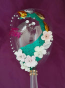 Birthday glass with flowers