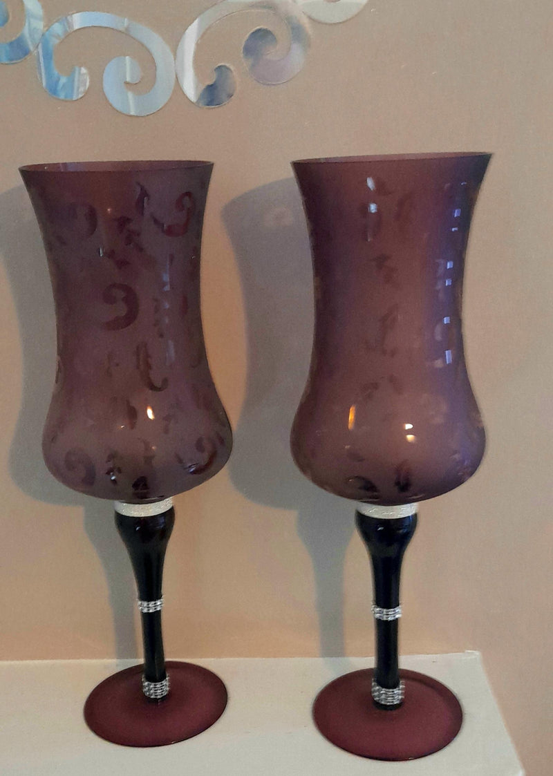 Pair of giant candle holders-2