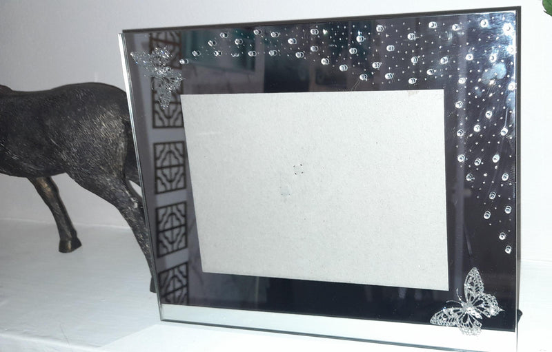 Butterfly mirrored free standing photo frame-1