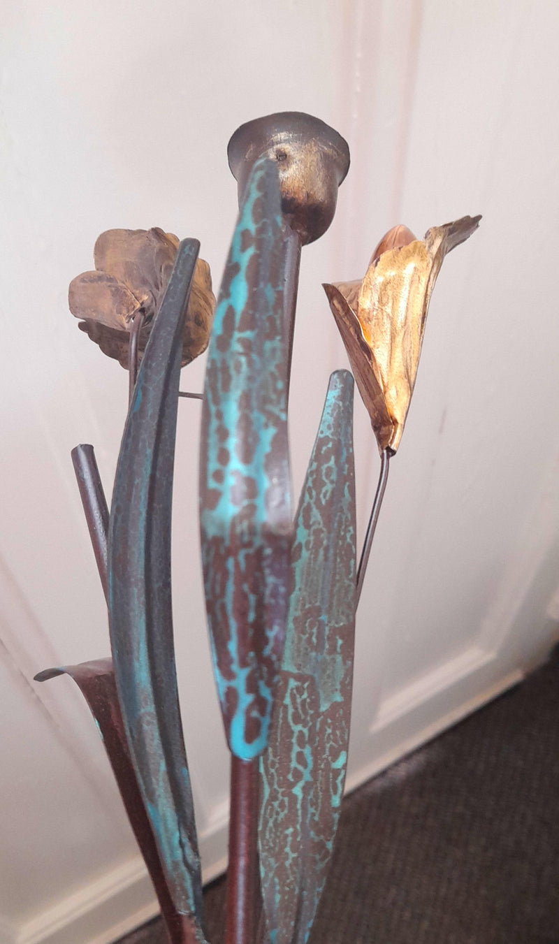 Canna Lily metal candle holder-2