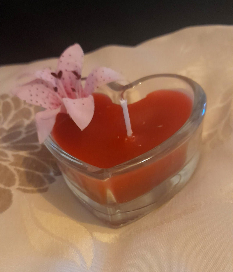 Love of candles, heart shaped glass holder scented candle gift