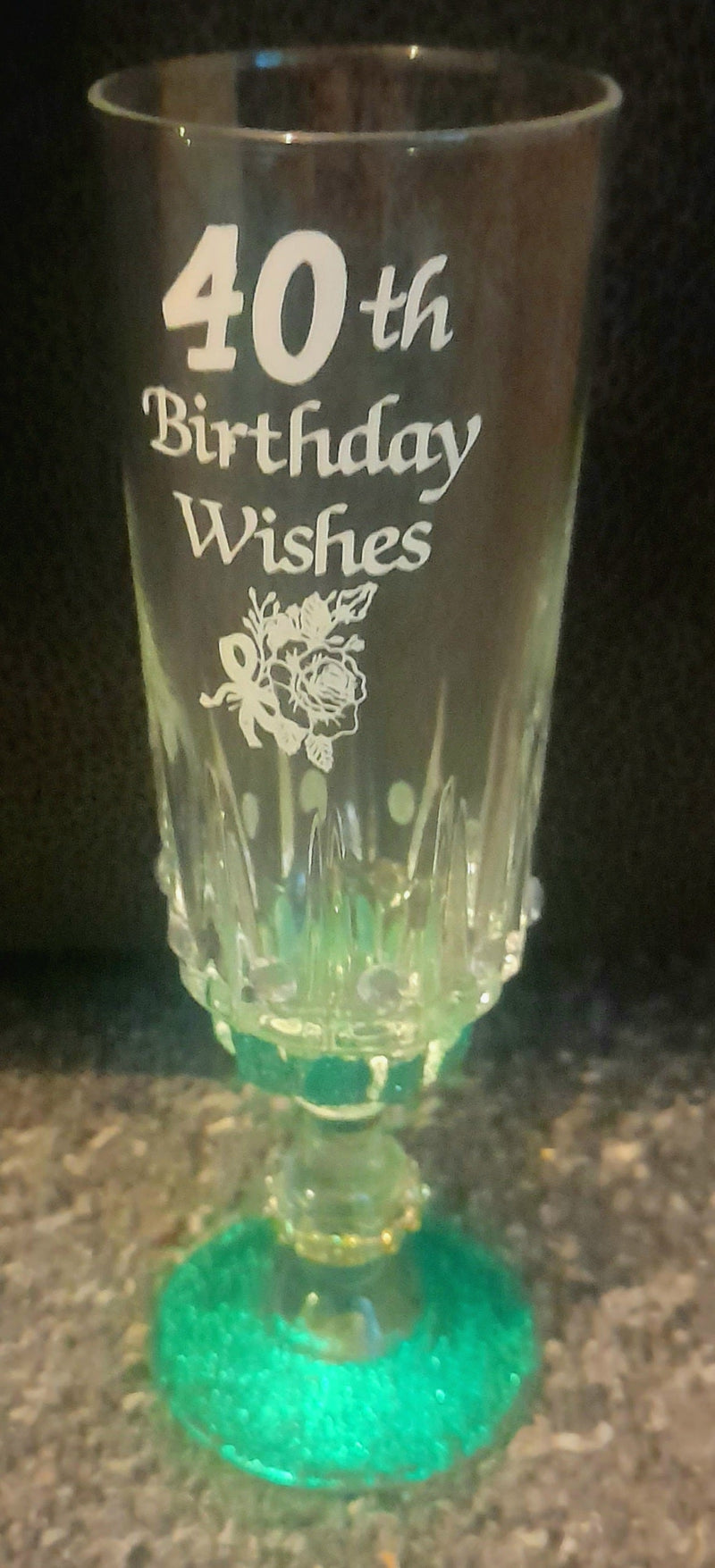 Birthday wishes glass