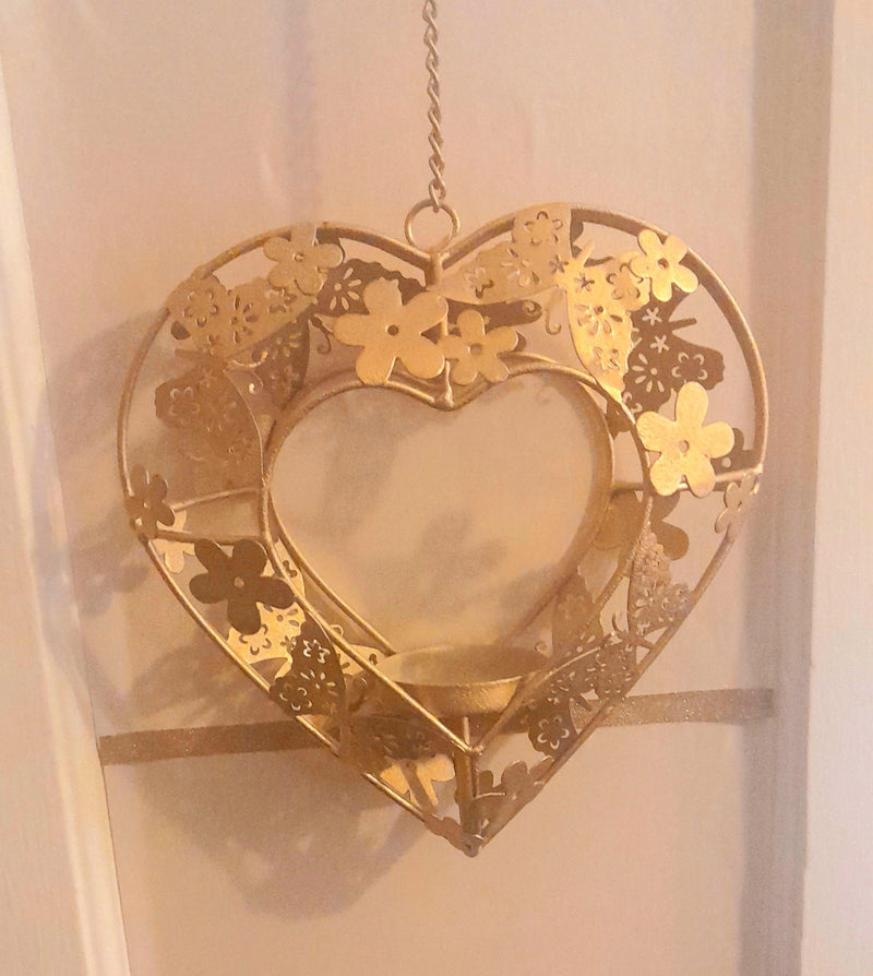 Golden heart hanger