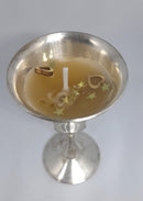 Silver plated goblet candles