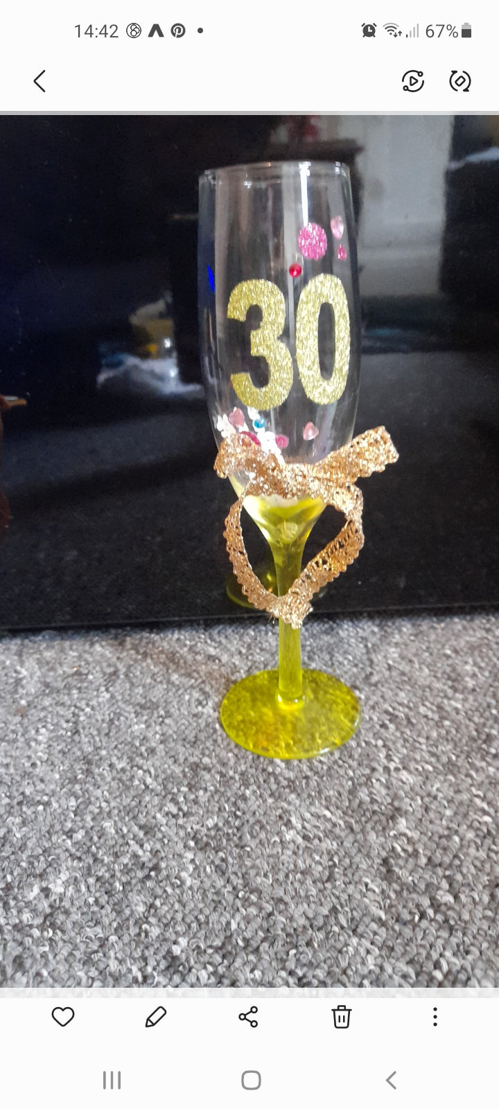 30th birthday glass