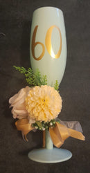 60th flute gift glass