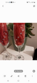 Pair Silver Anniversary Champagne glasses-0