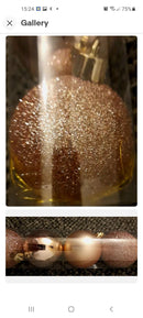 Christmas decor tree seasonal holiday Glitter gold 8 pack baubles-1